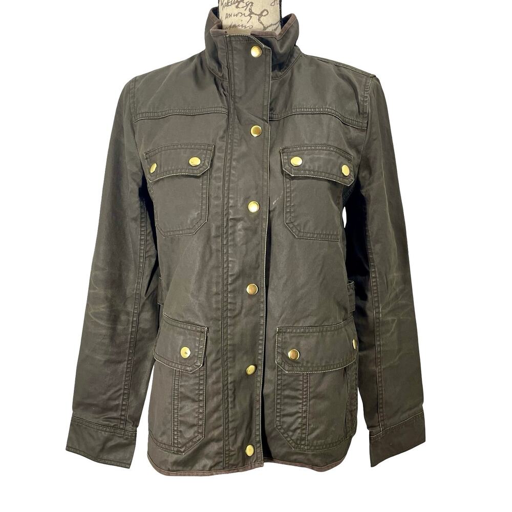 J.Crew Women’s Green Downtown Field Jacket Casual Size Small Military Y2K